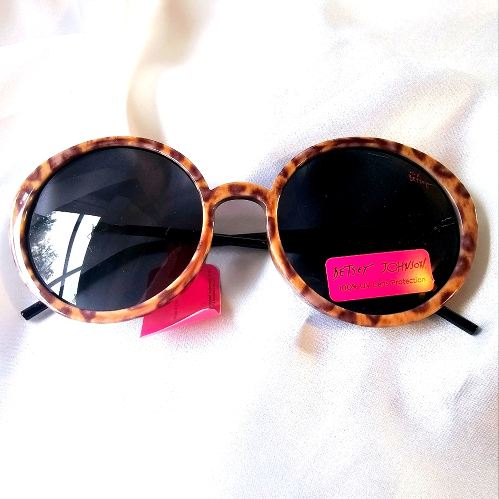 Betsey Johnson Round Leopard Sunglasses